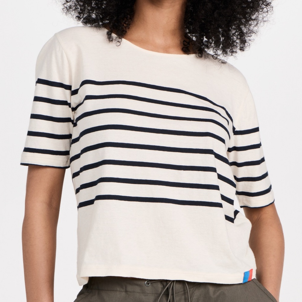 KULE Baja Stripe Tee in Cream/Navy